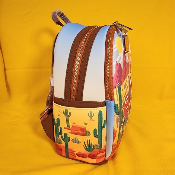 Loungefly Disney Pixar Cars Lightning McQueen and Mater Desert Mini Backpack NEW - Picture 4 of 11